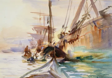 Entladen von Booten in Venedig, 1904
